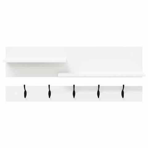 vidaXL Wall-Mounted Coat Rack with Shelf Wall-mounted with Storage White Engineered wood