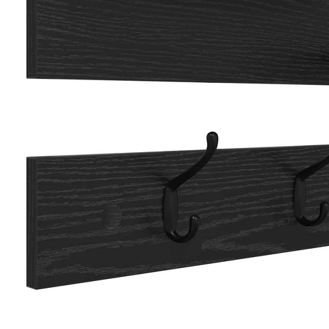 vidaXL Wall-Mounted Coat Rack with Shelf Wall-mounted with Storage Black oak Engineered wood