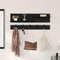 vidaXL Wall-Mounted Coat Rack with Shelf Wall-mounted with Storage Black oak Engineered wood