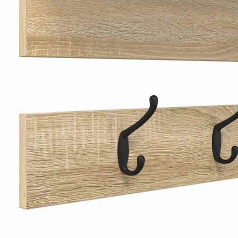vidaXL Wall-Mounted Coat Rack with Shelf Wall-mounted with Storage Sonoma oak Engineered wood