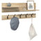 vidaXL Wall-Mounted Coat Rack with Shelf Wall-mounted with Storage Sonoma oak Engineered wood