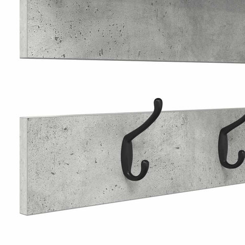 vidaXL Wall-Mounted Coat Rack with Shelf Concrete grey Engineered wood