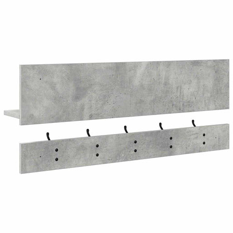 vidaXL Wall-Mounted Coat Rack with Shelf Concrete grey Engineered wood