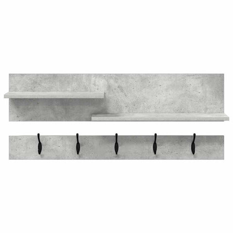 vidaXL Wall-Mounted Coat Rack with Shelf Concrete grey Engineered wood