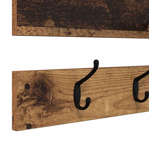 vidaXL Wall-Mounted Coat Rack with Shelf Wall-mounted with Storage Old wood Engineered wood
