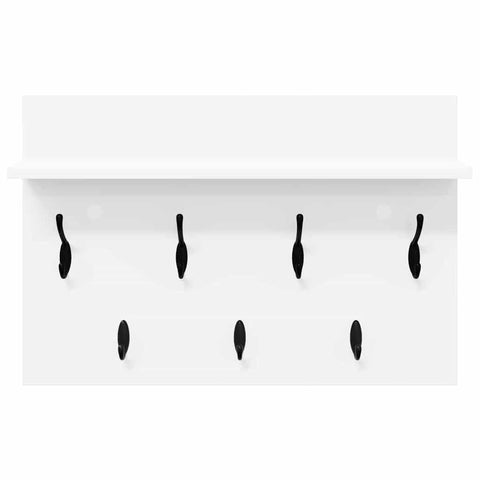 vidaXL Wall-Mounted Coat Rack White 60 x 40 x 12 cm Engineered wood