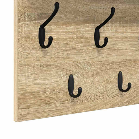 vidaXL Wall-Mounted Coat Rack with Shelf Wall-mounted with Storage Sonoma oak 60 x 40 x 12 cm