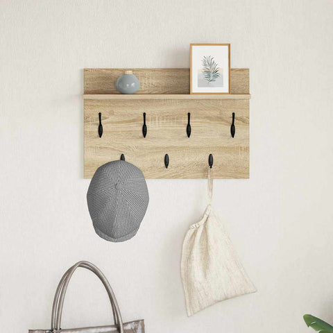 vidaXL Wall-Mounted Coat Rack with Shelf Wall-mounted with Storage Sonoma oak 60 x 40 x 12 cm