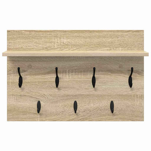 vidaXL Wall-Mounted Coat Rack with Shelf Wall-mounted with Storage Sonoma oak 60 x 40 x 12 cm