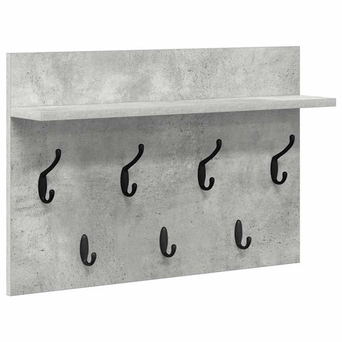 vidaXL Wall-Mounted Coat Rack with Shelf Concrete grey 60 x 40 x 12 cm