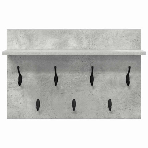 vidaXL Wall-Mounted Coat Rack with Shelf Concrete grey 60 x 40 x 12 cm