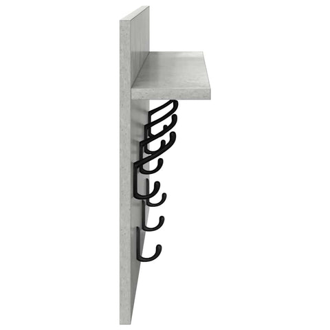 vidaXL Wall-Mounted Coat Rack with Shelf Concrete grey 60 x 40 x 12 cm