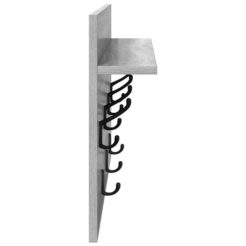 vidaXL Wall-Mounted Coat Rack with Shelf Wall-mounted with Storage Grey sonoma 60 x 40 x 12 cm