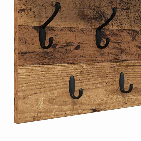 vidaXL Wall-Mounted Coat Rack Old wood 60 x 40 x 12 cm Engineered wood