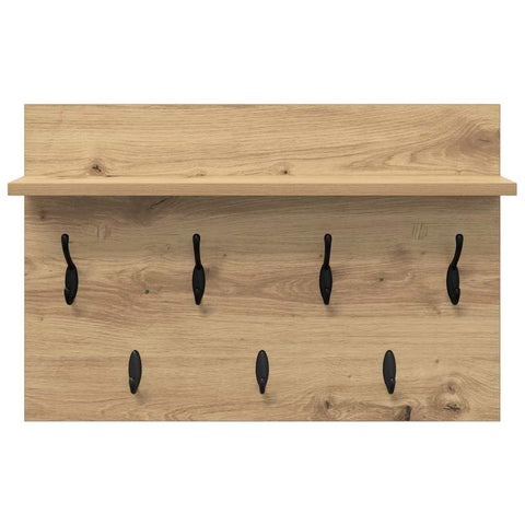 vidaXL Wall-Mounted Coat Rack with Shelf Wall-mounted with Storage Artisan oak 60 x 40 x 12 cm