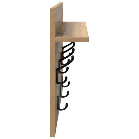 vidaXL Wall-Mounted Coat Rack with Shelf Wall-mounted with Storage Artisan oak 60 x 40 x 12 cm