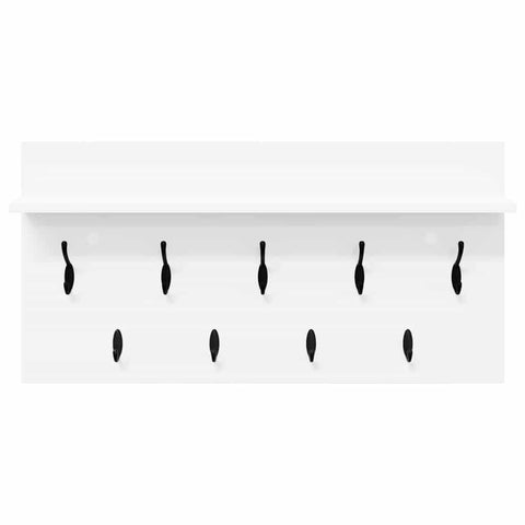 vidaXL Wall-Mounted Coat Rack White 80 x 40 x 12 cm Engineered wood