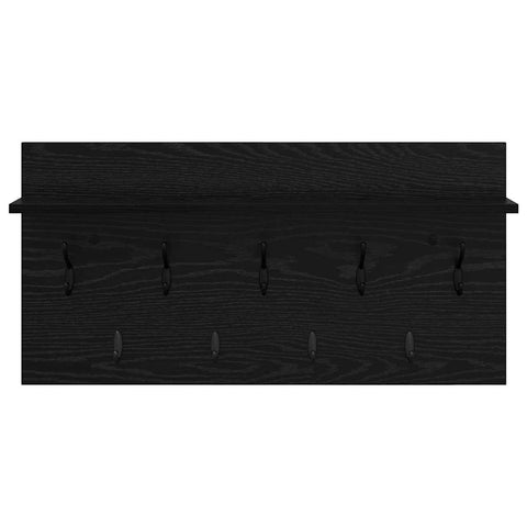 vidaXL Wall-Mounted Coat Rack with Shelf Wall-mounted with Storage Black oak 80 x 40 x 12 cm