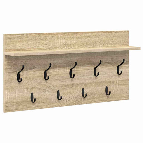vidaXL Wall-Mounted Coat Rack with Shelf Wall-mounted with Storage Sonoma oak 80 x 40 x 12 cm
