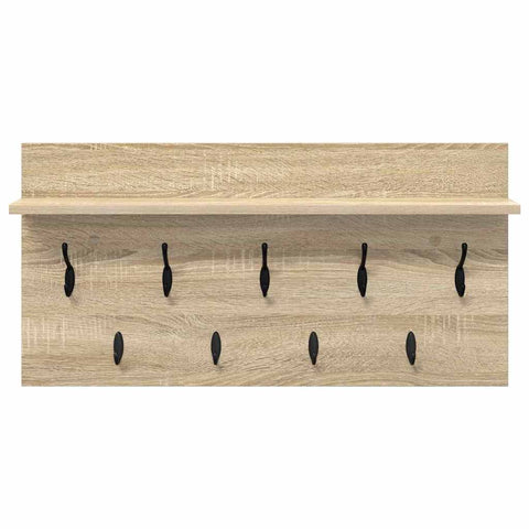 vidaXL Wall-Mounted Coat Rack with Shelf Wall-mounted with Storage Sonoma oak 80 x 40 x 12 cm