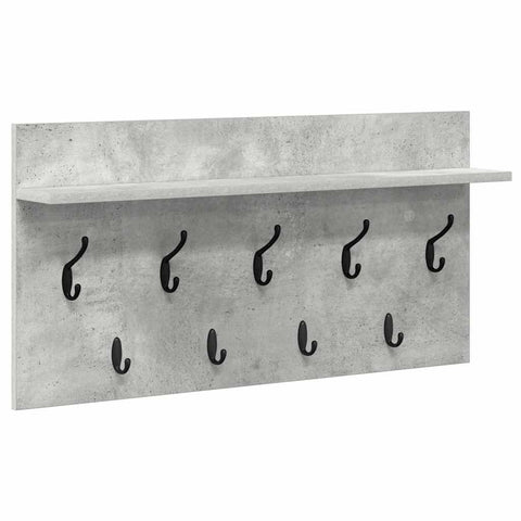vidaXL Wall-Mounted Coat Rack with Shelf Concrete grey 80 x 40 x 12 cm