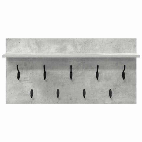 vidaXL Wall-Mounted Coat Rack with Shelf Concrete grey 80 x 40 x 12 cm