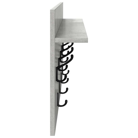 vidaXL Wall-Mounted Coat Rack with Shelf Concrete grey 80 x 40 x 12 cm