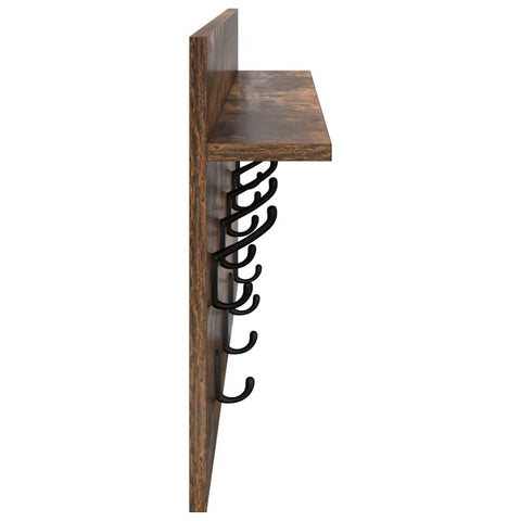 vidaXL Wall-Mounted Coat Rack with Shelf Wall-mounted with Storage Smoked oak 80 x 40 x 12 cm