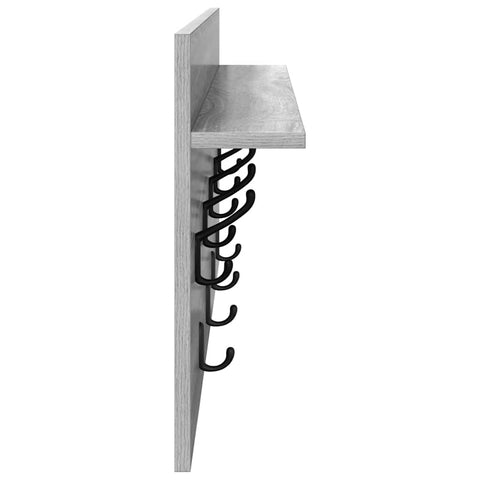 vidaXL Wall-Mounted Coat Rack with Shelf Wall-mounted with Storage Grey sonoma 80 x 40 x 12 cm