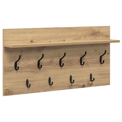 vidaXL Wall-Mounted Coat Rack with Shelf Wall-mounted with Storage Artisan oak 80 x 40 x 12 cm