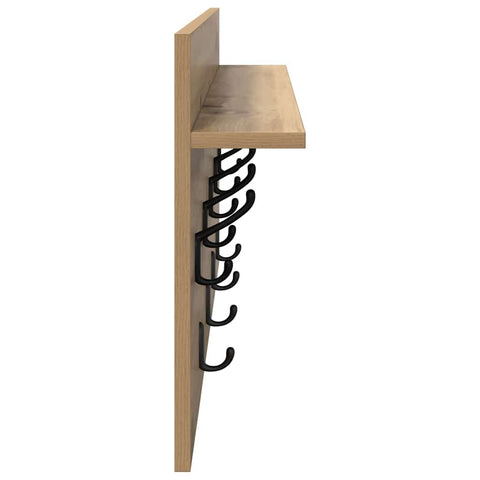 vidaXL Wall-Mounted Coat Rack with Shelf Wall-mounted with Storage Artisan oak 80 x 40 x 12 cm