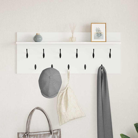 vidaXL Wall-Mounted Coat Rack White 100 x 40 x 12 cm Engineered wood