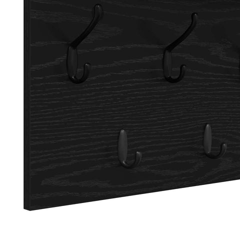 vidaXL Wall-Mounted Coat Rack with Shelf Wall-mounted with Storage Black oak 100 x 40 x 12 cm
