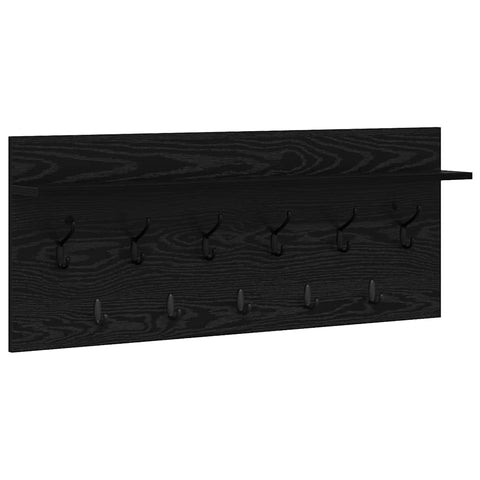 vidaXL Wall-Mounted Coat Rack with Shelf Wall-mounted with Storage Black oak 100 x 40 x 12 cm