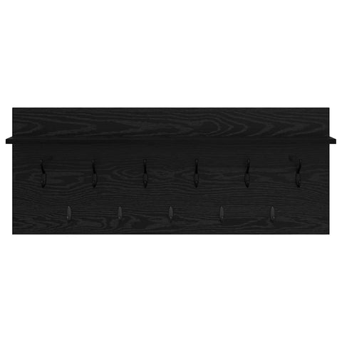 vidaXL Wall-Mounted Coat Rack with Shelf Wall-mounted with Storage Black oak 100 x 40 x 12 cm