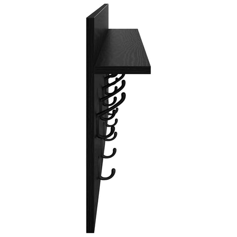 vidaXL Wall-Mounted Coat Rack with Shelf Wall-mounted with Storage Black oak 100 x 40 x 12 cm