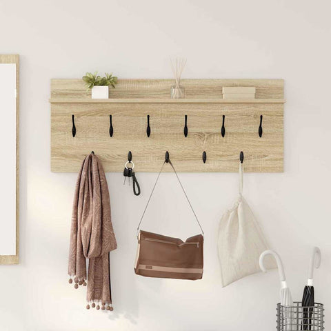 vidaXL Wall-Mounted Coat Rack with Shelf Wall-mounted with Storage Sonoma oak 100 x 40 x 12 cm
