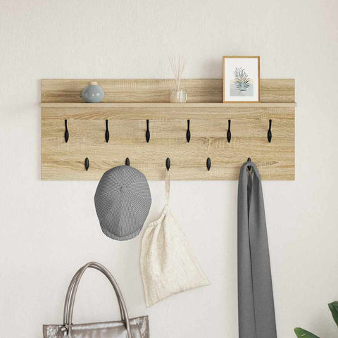 vidaXL Wall-Mounted Coat Rack with Shelf Wall-mounted with Storage Sonoma oak 100 x 40 x 12 cm