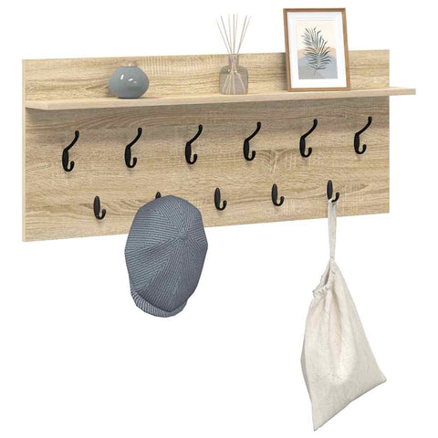 vidaXL Wall-Mounted Coat Rack with Shelf Wall-mounted with Storage Sonoma oak 100 x 40 x 12 cm