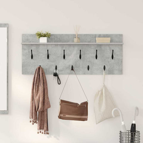 vidaXL Wall-Mounted Coat Rack Concrete grey 100 x 40 x 12 cm