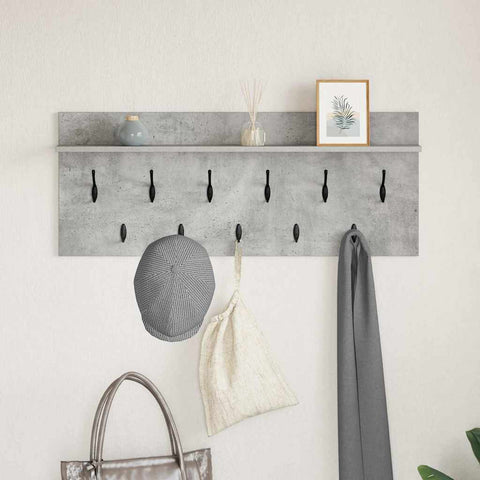 vidaXL Wall-Mounted Coat Rack Concrete grey 100 x 40 x 12 cm