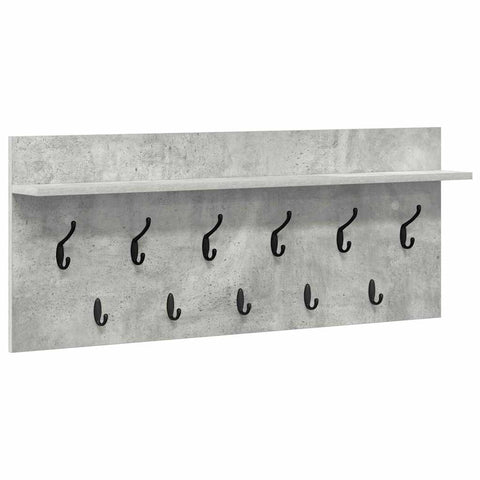 vidaXL Wall-Mounted Coat Rack Concrete grey 100 x 40 x 12 cm