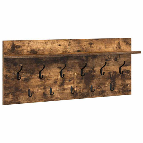 vidaXL Wall-Mounted Coat Rack with Shelf Wall-mounted with Storage Smoked oak 100 x 40 x 12 cm
