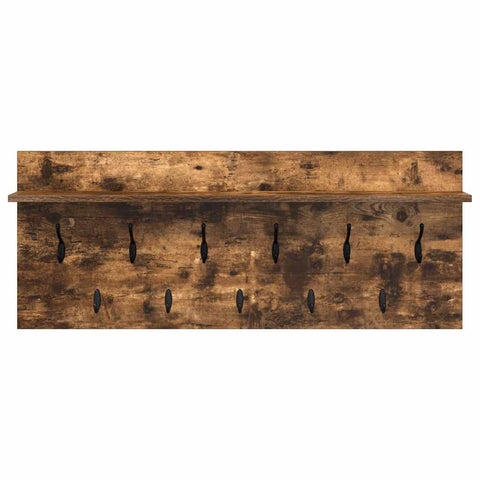 vidaXL Wall-Mounted Coat Rack with Shelf Wall-mounted with Storage Smoked oak 100 x 40 x 12 cm