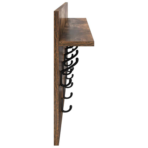 vidaXL Wall-Mounted Coat Rack with Shelf Wall-mounted with Storage Smoked oak 100 x 40 x 12 cm