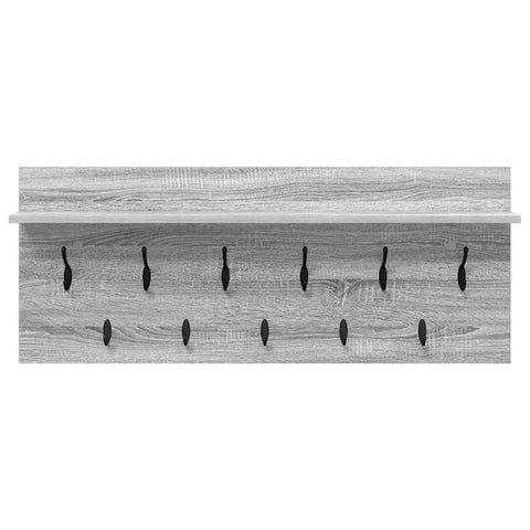 vidaXL Wall-Mounted Coat Rack with Shelf Grey sonoma 100 x 40 x 12 cm