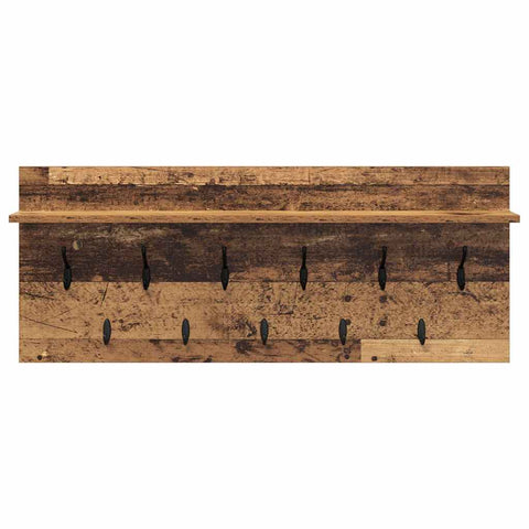 vidaXL Wall-Mounted Coat Rack with Shelf Wall-mounted with Storage Old wood 100 x 40 x 12 cm