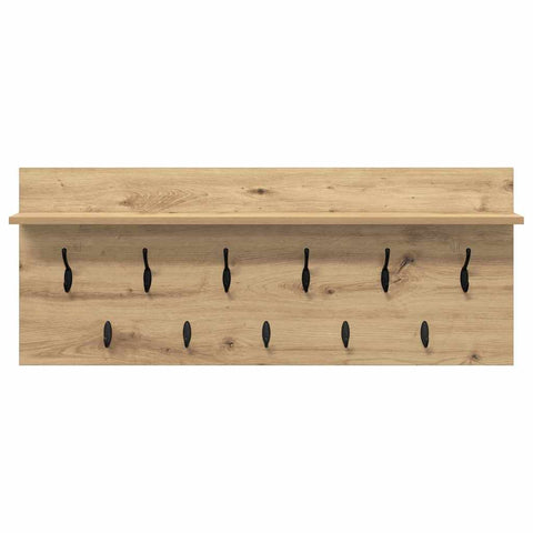 vidaXL Wall-Mounted Coat Rack with Shelf Artisan oak 100 x 40 x 12 cm