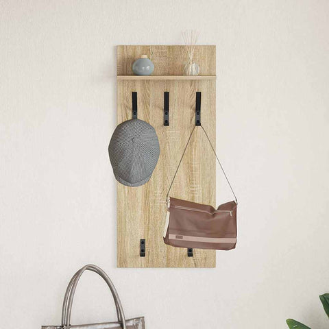vidaXL Wall-Mounted Coat Rack with Shelf Wall-mounted Sonoma oak 90 x 40 x 12 cm
