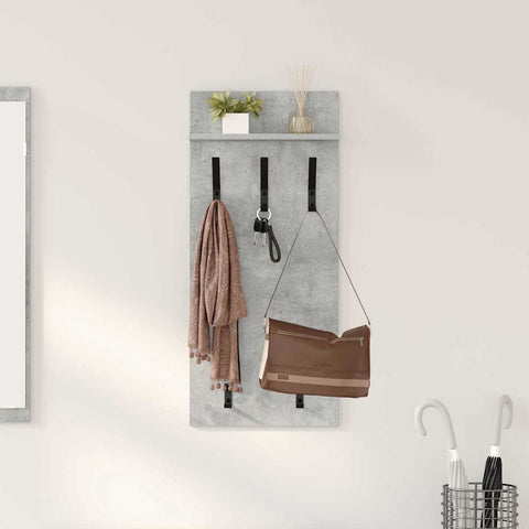 vidaXL Wall-Mounted Coat Rack with Shelf Concrete grey 90 x 40 x 12 cm